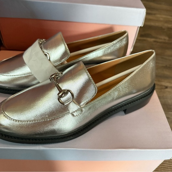 Lisa Vicky Silver Loafers for Women - Picture 1 of 4